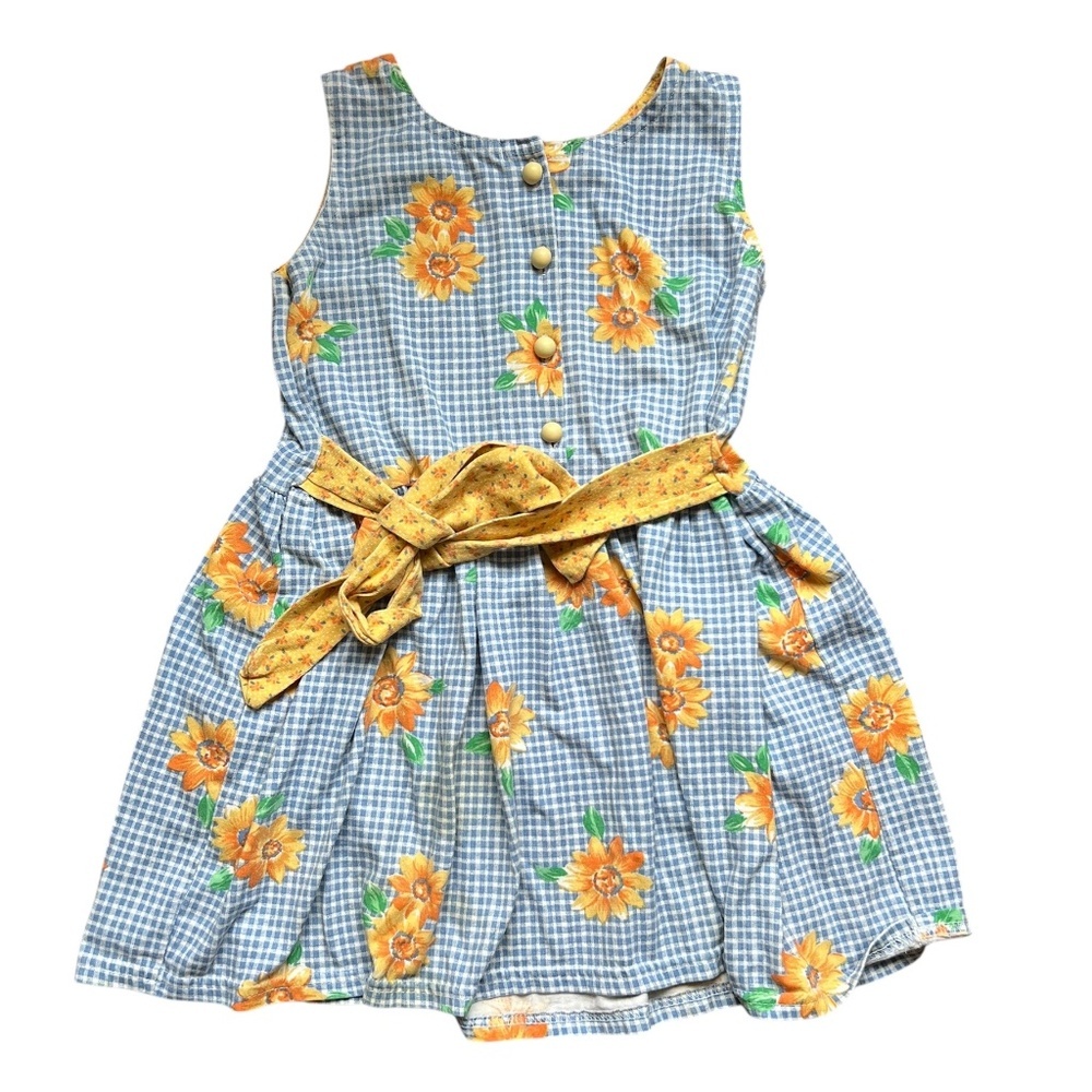 Vintage Sunflower Cottagecore Dress Girl's 5 - Picture 2 of 4